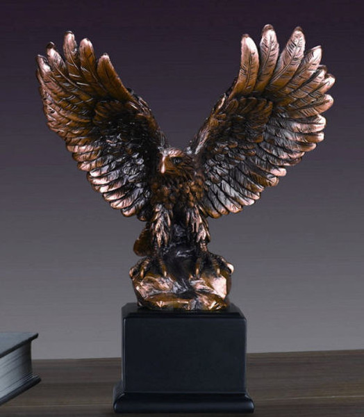 Eagle Sculpture Wings Open Sculptural Statuette Figurine Bronze